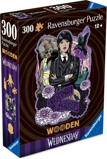 Ravensburger - wednesday (netflix serie) - painting on wood - houten legpuzzel - 300 stukjes
