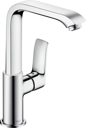 Hansgrohe metris ééngreeps wastafelmengkraan 230 hoge uitloop en push-open afvoergarnituur - voorsprong uitloop 155 mm