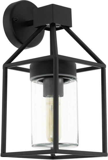 Eglo trecate wandlamp buiten - e27 - 35,5 cm - zwart