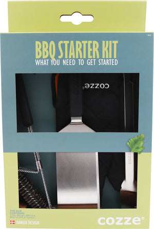 Cozze ® bbq set 4-delig: spatel, tang, grillborstel handschoen
