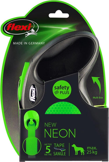 Flexi rollijn new classic neon tape zwart groen