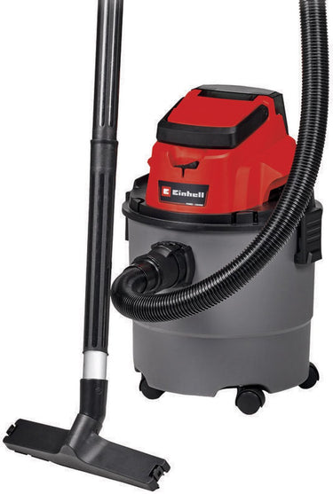 Einhell accu nat- droogzuiger tc-vc 18 15 li solo - power x-change - 18 v li-ion - 15 l - 80 mbar - slanglengte -diameter: 1.5 m 36 mm - 72 db - blaasfunctie - incl. 10-delige accessoireset - excl. accu en lader