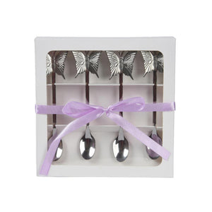 Decoris theelepelset 4-delig rvs 15cm zilver