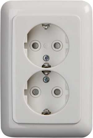 Busch-jaeger reflex inbouw wandcontactdoos (wcd) 2-voudig ra vlak model polar wit