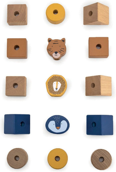 Trixie stapeltoren - houten speelgoed - stapelstenen voor kinderen - puzzel stapelblokken - vanaf 1 jaar - stimuleert ontwikkeling