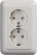 Busch-jaeger reflex inbouw wandcontactdoos (wcd) 2-voudig ra vlak model polar wit