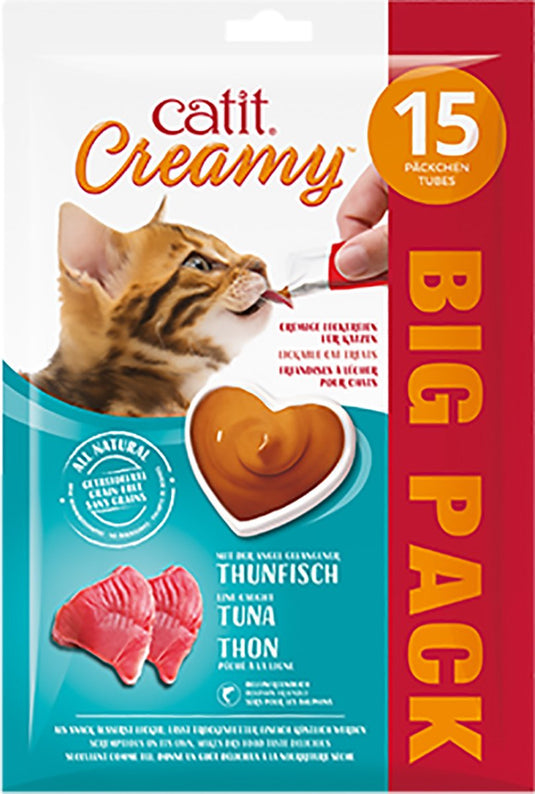 Catit cat it - kattensnack - kat - ca creamy tonijn 15x10g - 15st