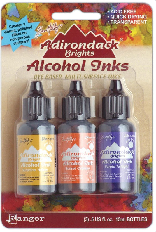 Adirondack alcohol ink kit yellow orange purple