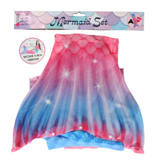 Zeemeerminstaart set + bikini 11-13 jaar
