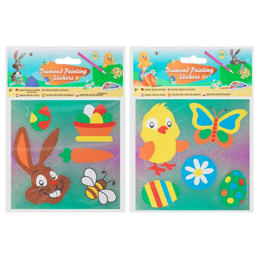 Grafix diamond painting stickers pasen 5 stuks- leeftijd vanaf 5 jaar