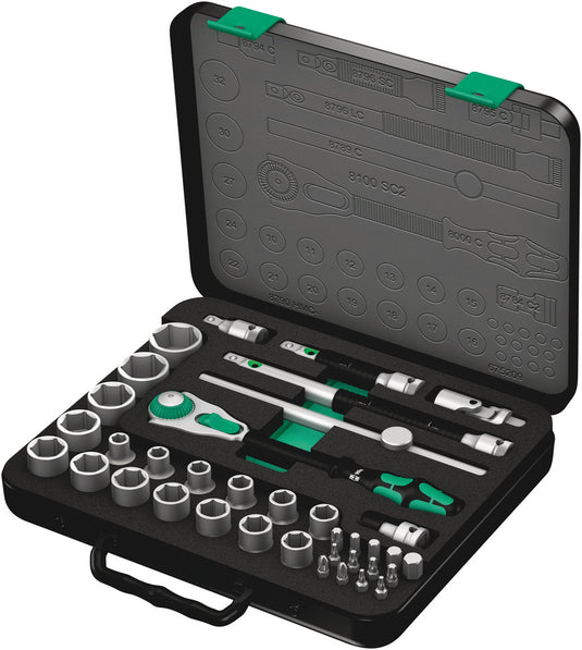 Wera 8100 sc 2 zyklop speed ratel- en doppenset, 1 2 -aandrijving, metrisch, 37 -delig - 1 stuk(s) - 05003645001