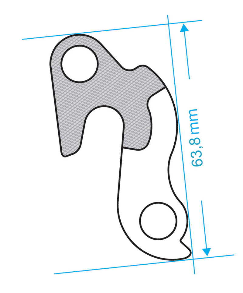 Load image into Gallery viewer, derailleurhanger GH-068 63,8 mm zilver
