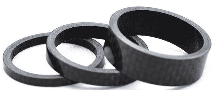 Load image into Gallery viewer, Ergotec balhoofd spacerset 1-1 8 (ø28.6) 3-delig 3 5 10mm carbon
