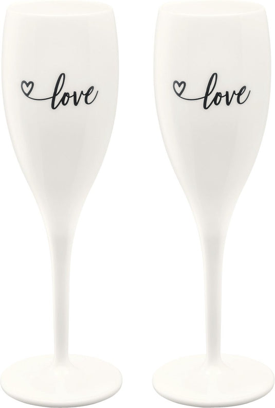 Koziol champagneglas, 0.1 l, set van 2, organic, 'love' - | cheers no. 1