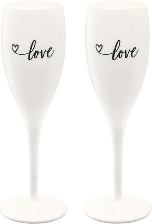 Koziol champagneglas, 0.1 l, set van 2, organic, 'love' - | cheers no. 1