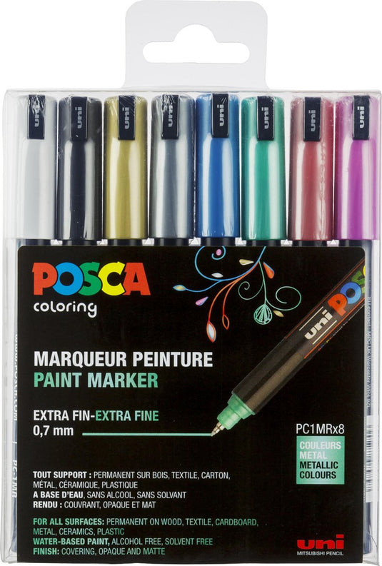 Posca uni stiften metallic colors pc1mr 0.7 mm lijn