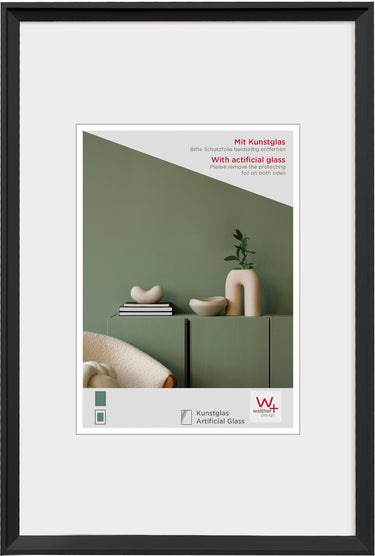 Walther desire - kunststof lijst - fotoformaat 40x60 cm - kunstglas - zwart
