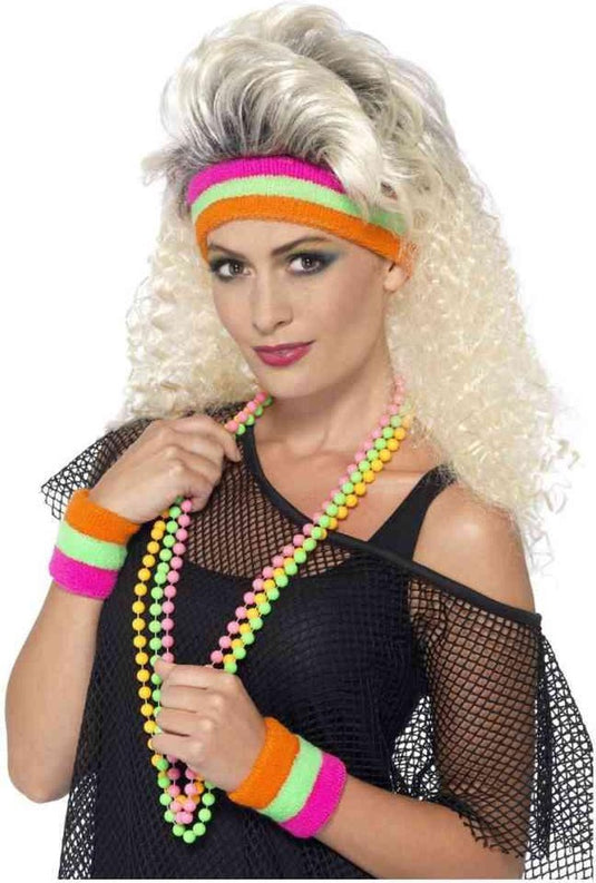 Smiffys - sweatbands kostuum accessoire set - multicolours