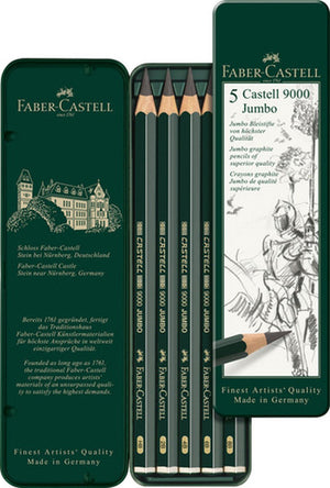 Faber-castell grafietpotlood set - serie 9000 jumbo - bliketui a 5 stuks - fc-119305