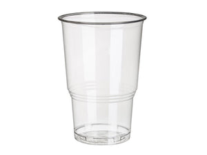 Papstar 25 drinkbekers pla pure 250ml ã˜7,8x11cm glashelder met schuimkraag