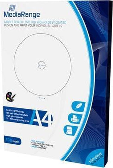 Mediarange mrink132 etiket wit 100 stuk(s)