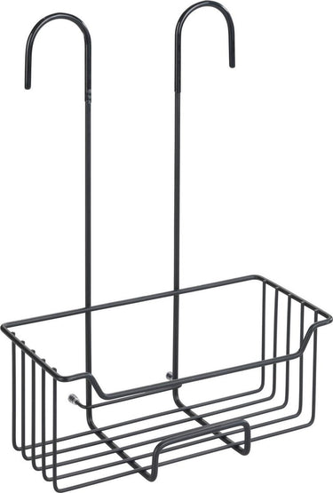 Wenko doucherek milo rvs zwart 25x36cm - zonder boren - doucherekje hangend - douchemand - douchecaddy ophangbaar