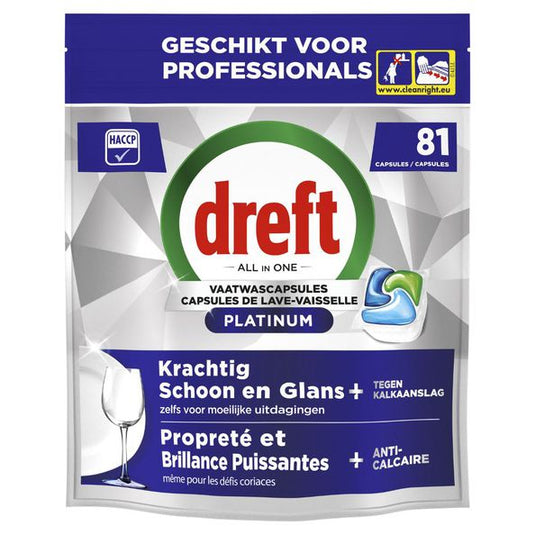 Dreft professional vaatwasmiddel platinum regular 81 tabs (300x 95x 240)