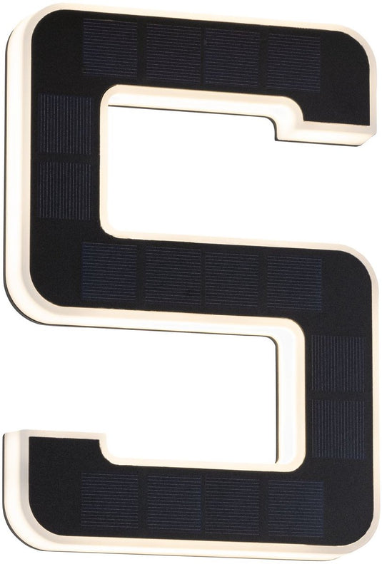 Paulmann solar led-huisnummerverlichting incl. verwisselbare accu nummer 5 ip44 3000k 6lm zwart