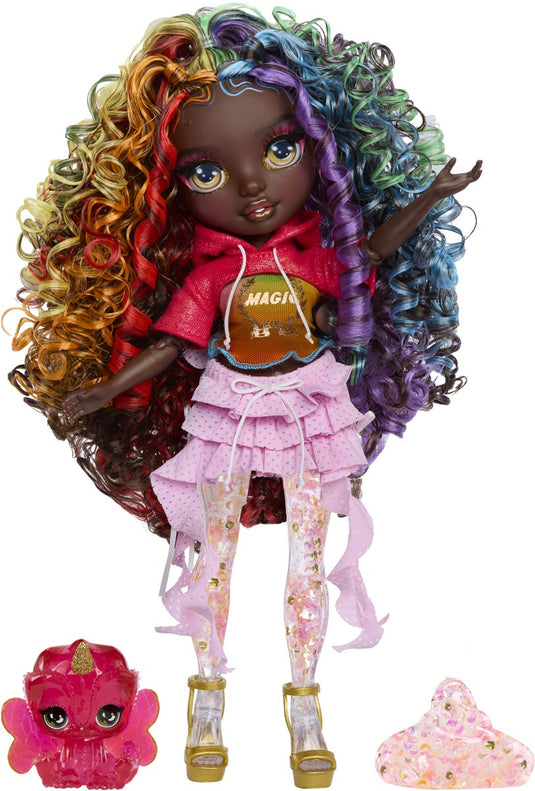 Rainbow high shimmers met slijm-modepop - iris (regenboogkleurig)