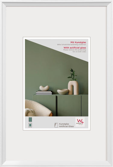 Walther desire - kunststof lijst - fotoformaat 40x50 cm - kunstglas - wit