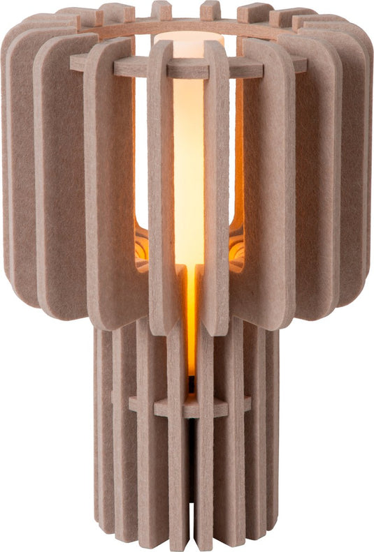 Lucide rollo - tafellamp - 1xe27 - taupe - japandi