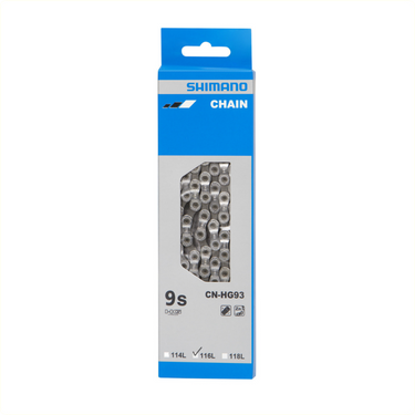 Shimano HG93 Ketting 9v - Duurzame, corrosiebestendige fietsketting voor MTB road - 116 schakels - Zwart