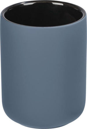Wenko tandenborstelhouder avellino mat blauw keramiek - tandenborstelbeker