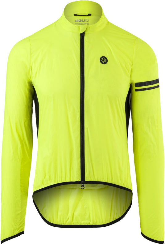 Agu wind fietsjack ii essential heren - geel - l - winddicht - two-way rits