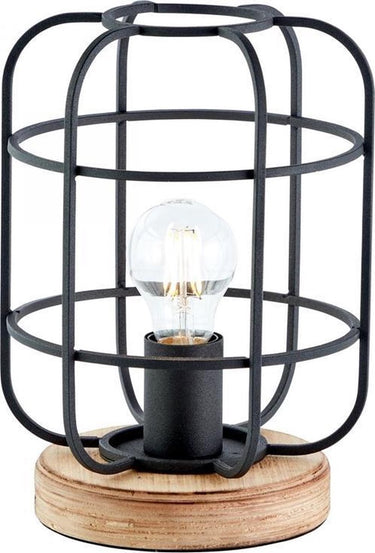 Brilliant gwen - tafellamp - e27 max 1x40w - zwart hout