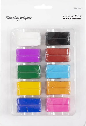 Creativ company fijne polymeerklei kleurrijk, 10x20 gram