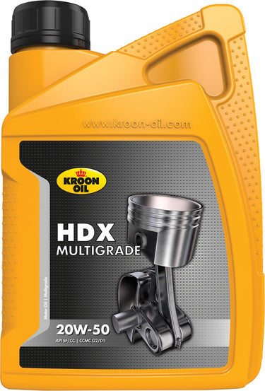 Kroon-oil hdx 20w-50 - motorolie api sf cc - 1 liter - transparant