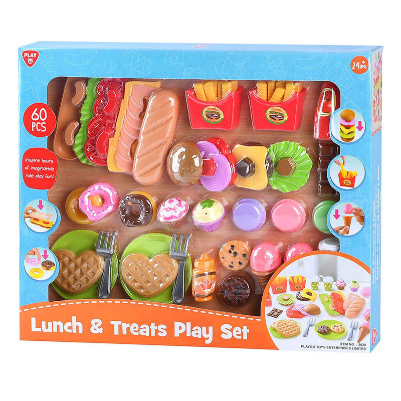 Load image into Gallery viewer, Playgo speelgoed eten lunch en snacks speelset - 60dlg.
