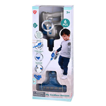 Playgo draadloze stofzuiger grijs blauw - 6dlg.