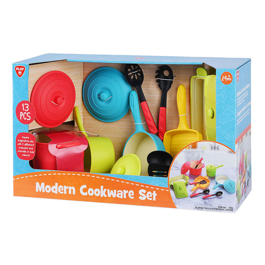 Playgo kunststof pannen- en keukenaccessoires speelset - 13dlg.