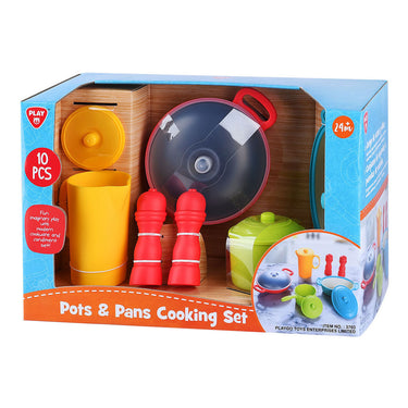 Playgo kunststof pannen en potten keukenspeelset - 10dlg.