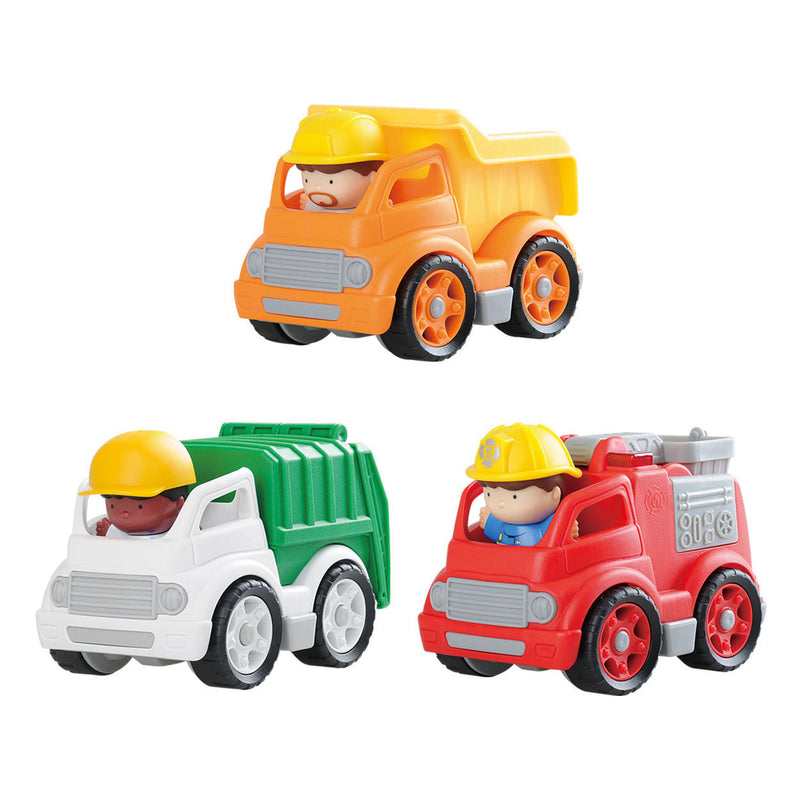Load image into Gallery viewer, Playgo werkvoertuigen met figuren speelset - 6dlg.
