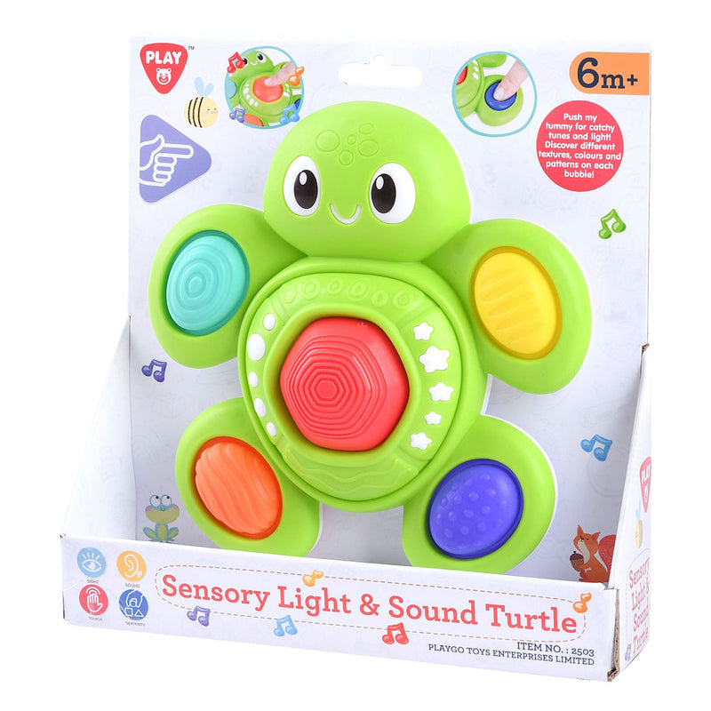 Load image into Gallery viewer, Braet playgo baby sensorische schildpad met licht en geluid

