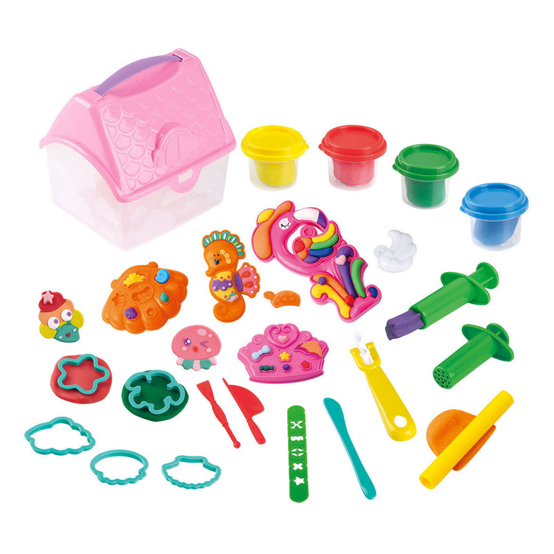 Load image into Gallery viewer, Playgo fantasiewereld kleiset in opbergdoos - 4 kleipotjes
