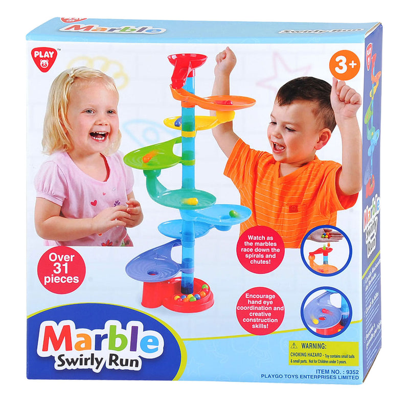 ギャラリービューアに画像をロードする, Playgo play knikkerbaan speelgoed met ronde platformen - 31-delig - kleurrijk.
