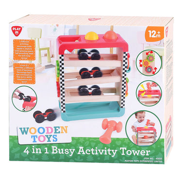Playgo 4in1 houten activiteiten speeltoren