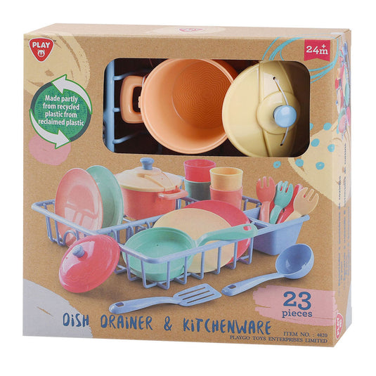 Playgo wasrek met keukenaccessoires - 23dlg