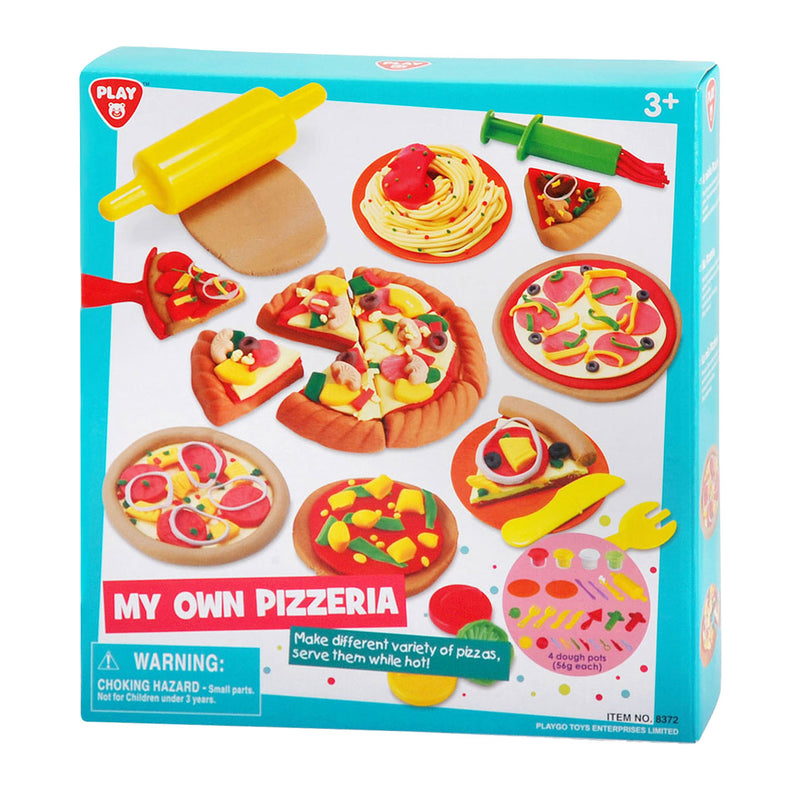 Load image into Gallery viewer, Playgo mijn eigen pizzeria kleiset - 4 kleipotjes
