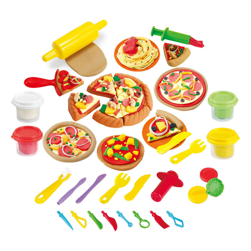 Load image into Gallery viewer, Playgo mijn eigen pizzeria kleiset - 4 kleipotjes
