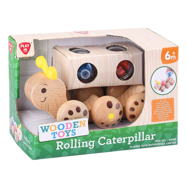 Playgo play houten rollende rups